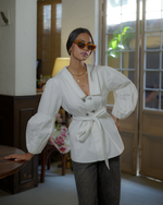 Load image into Gallery viewer, Petal Belted Blouse