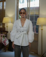 Load image into Gallery viewer, Petal Belted Blouse