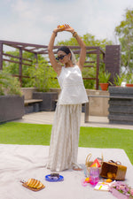 Load image into Gallery viewer, Ivory Wave Embroidered Skirt