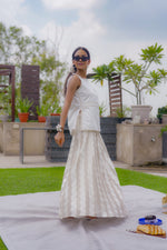 Load image into Gallery viewer, Ivory Wave Embroidered Skirt