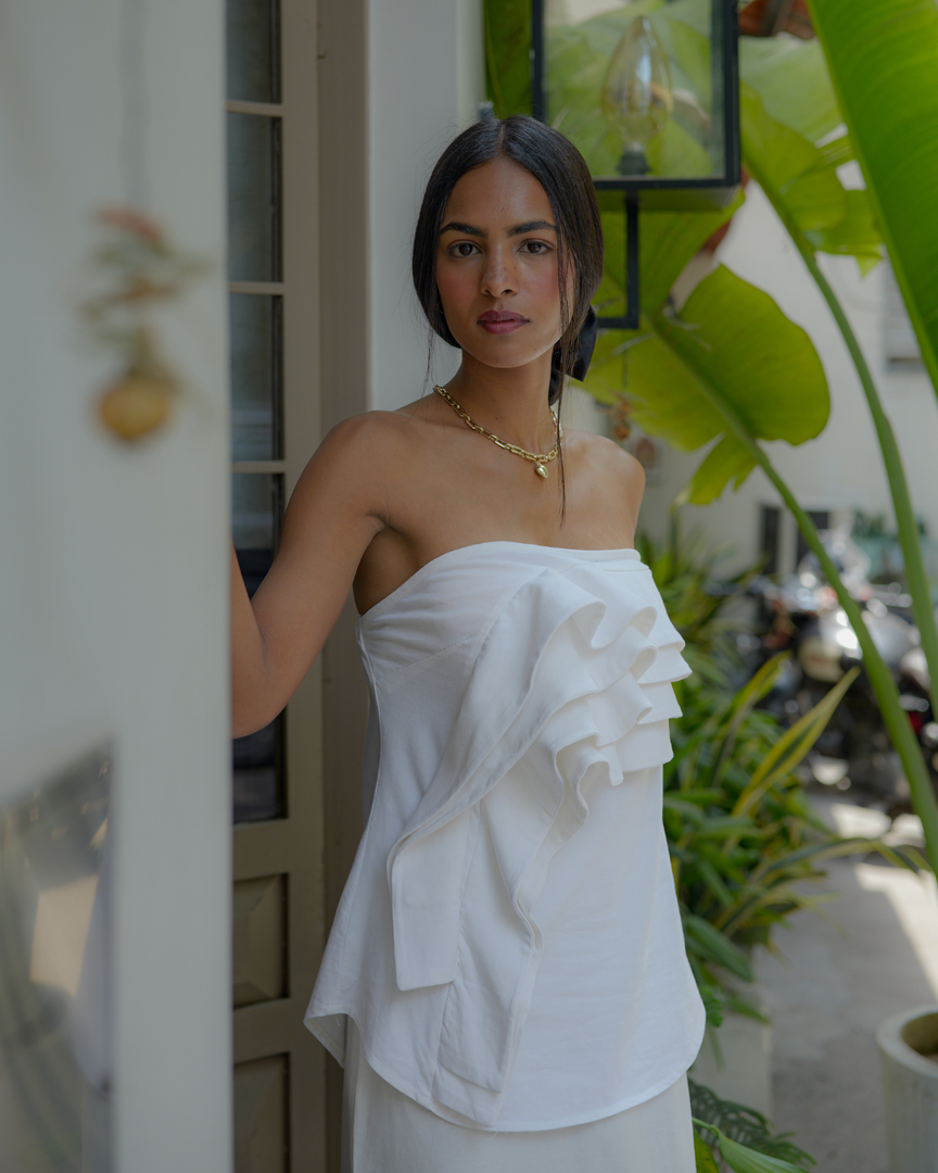 Ivory Ruffle Top