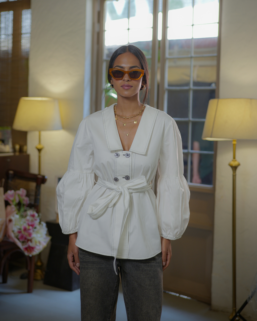 Petal Belted Blouse