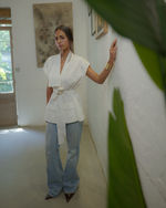 Load image into Gallery viewer, Ivory Wrap Top