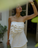 Load image into Gallery viewer, Ivory Ruffle Top