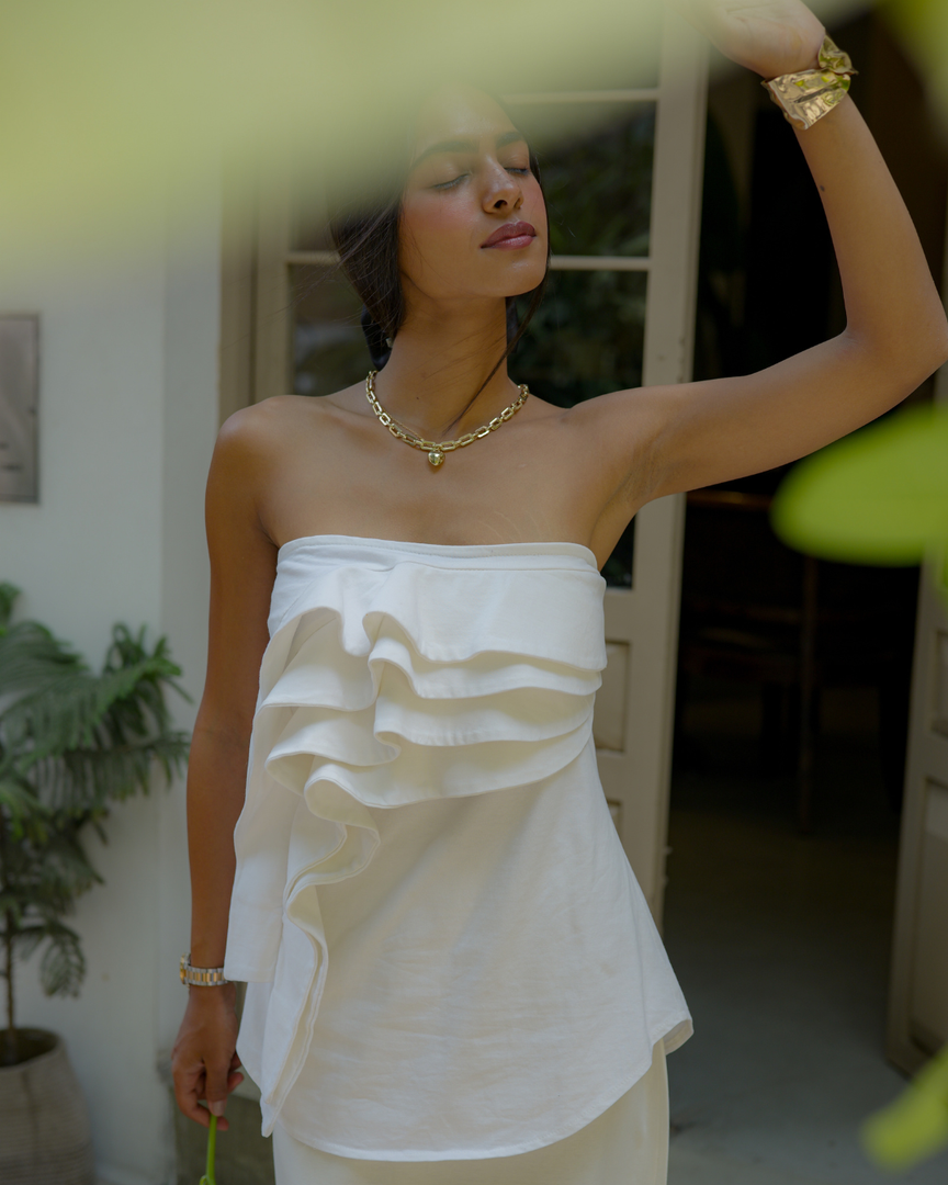 Ivory Ruffle Top