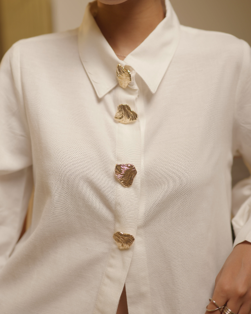 Luna Linen-White Cotton Linen shirt