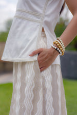 Load image into Gallery viewer, Ivory Wave Embroidered Skirt
