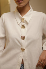Load image into Gallery viewer, Luna Linen-White Cotton Linen shirt
