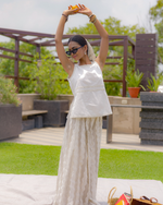 Load image into Gallery viewer, Ivory Wave Embroidered Skirt