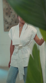 Load and play video in Gallery viewer, Ivory Wrap Top
